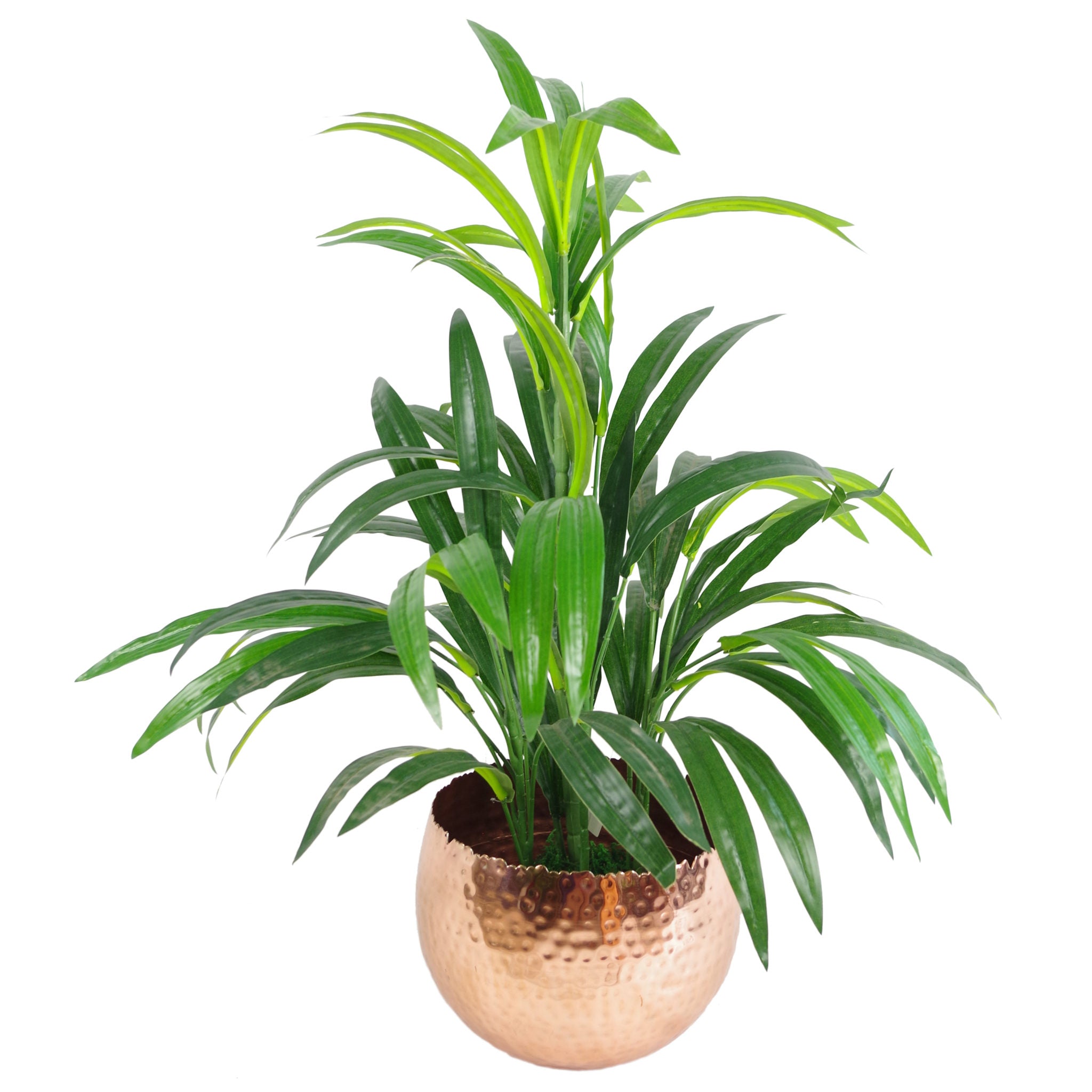 Leaf Large Metal Planter 22 x 17cm Hammered Copper Plated - Curvy Edge