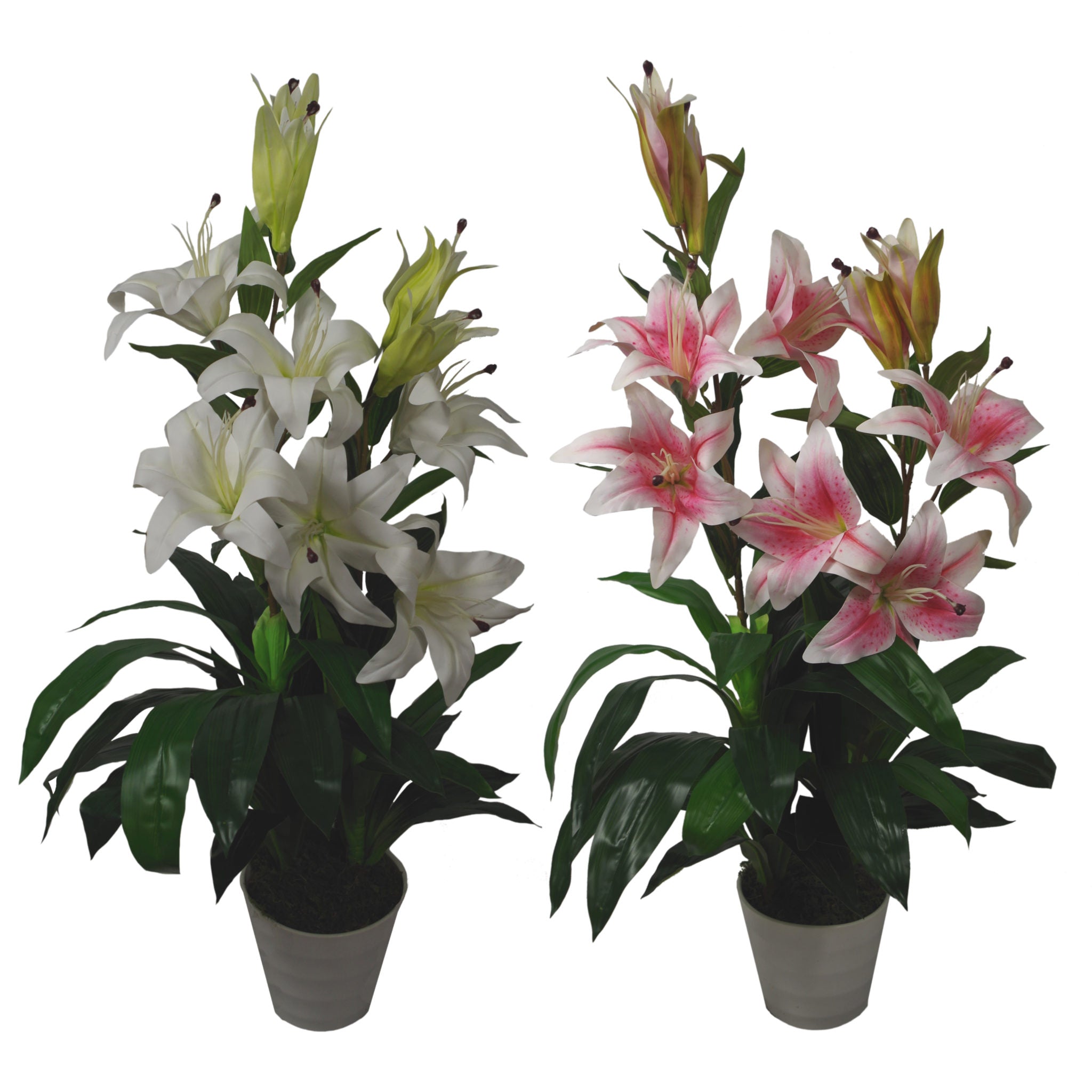 90cm (3ft) Artificial Lilies Stargazer Style Lily Plant Large Flowers