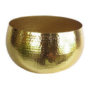 Leaf XL Metal Bowl Planter 32 x 20cm Hammered Gold Colour - Straight Edge