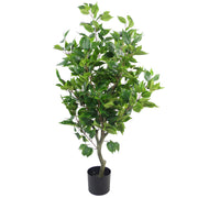 110cm Artificial Evergreen Ficus Tree Multicolour Planter
