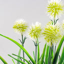 30cm Artificial Allium Grass Plant with Metal Planter