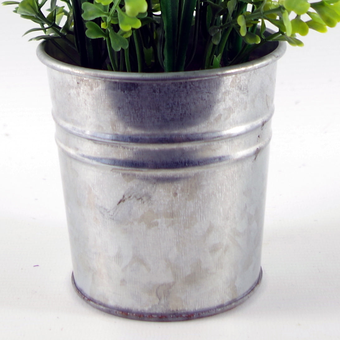 30cm Artificial Allium Grass Plant with Metal Planter