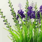 30cm Artificial Lavender Grass Plant with Stoneware Planter