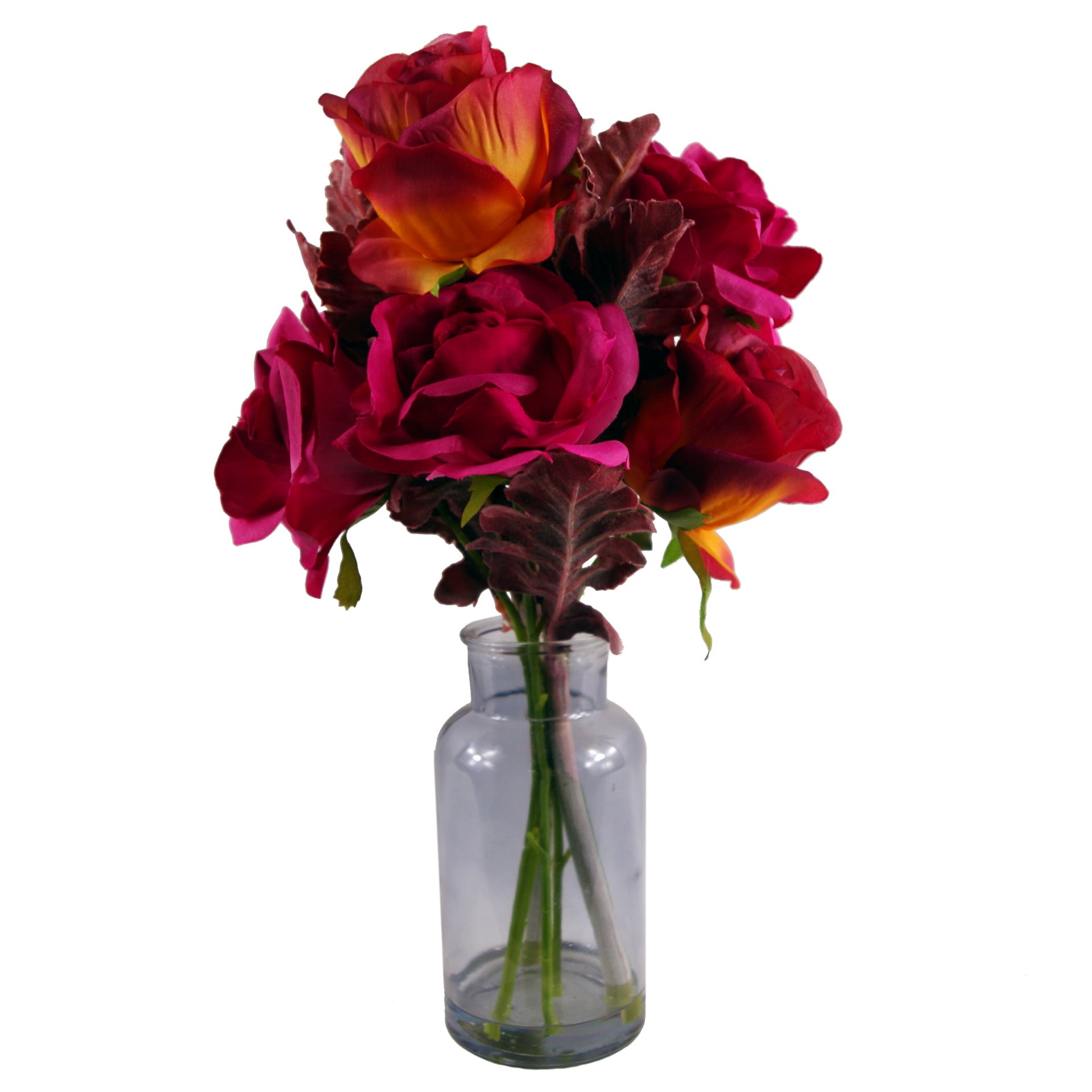 38cm Artificial Rose Arrangement in Vase