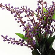 30cm Ceramic Green Glazed Barrel Planter with Artificial Purple Vitex Negundo Plant