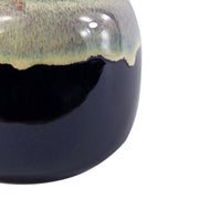 16cm Ceramic Drip Glazed Planter with Artificial Sedum Clavatum Plant