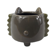 10cm Ceramic Grey Fox Planter
