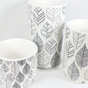 Leaves Floral Ceramic Storage Canisters with Lids (Set of 3)