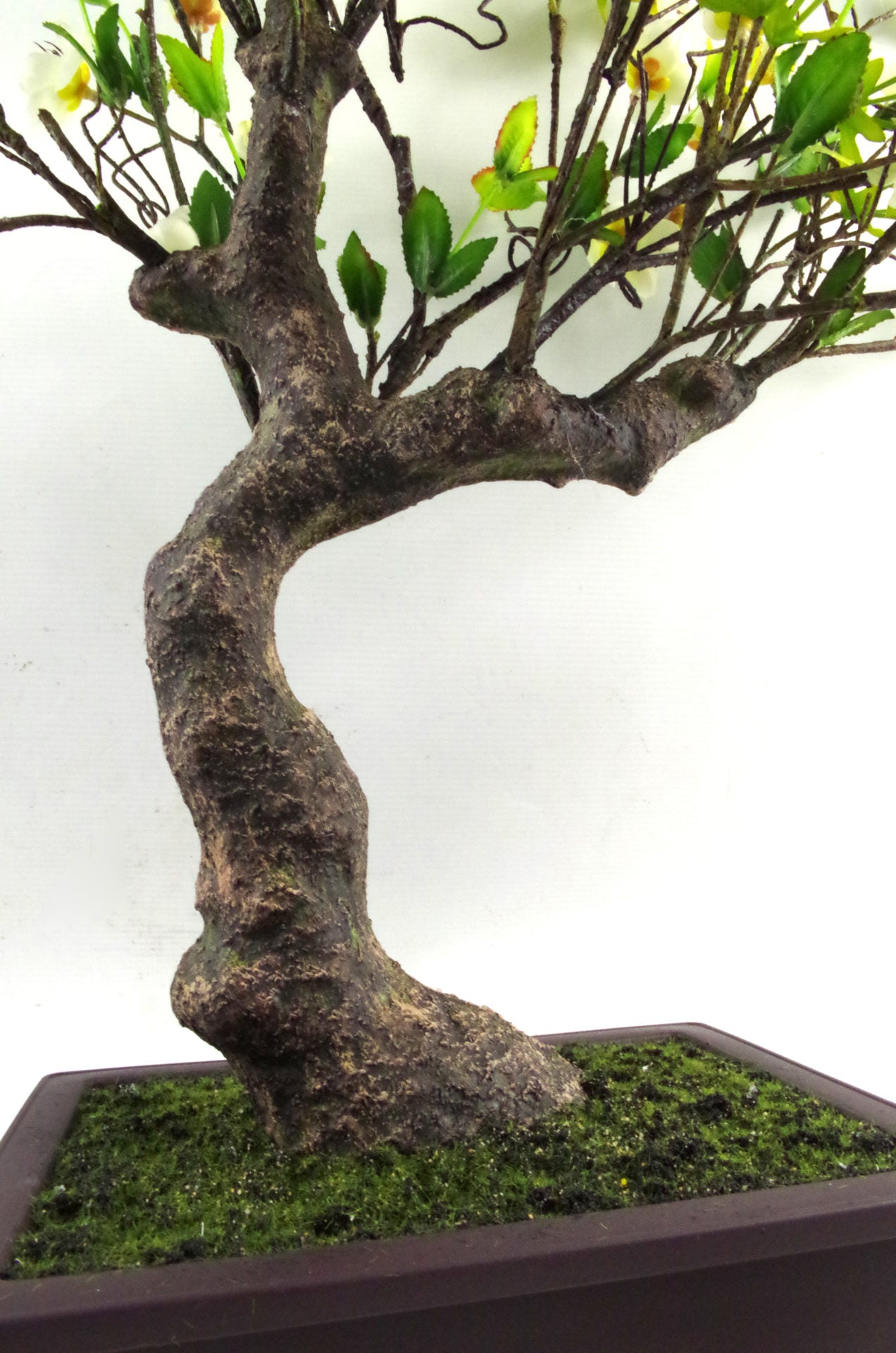60cm Artificial White Blossom Bonsai Tree