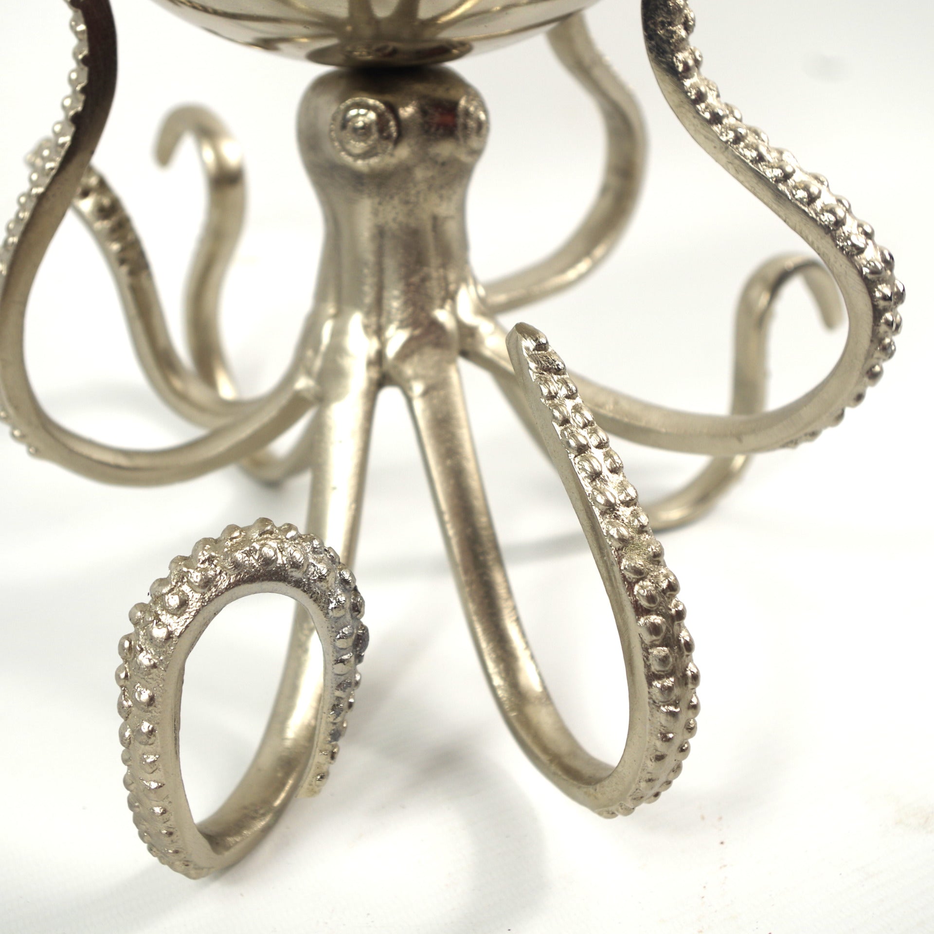 68cm Silver Metal Octopus Bowl Style Planter with Artificial Lavender