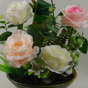 35cm Mixed Artificial Rose Bush Display