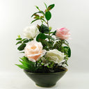 35cm Mixed Artificial Rose Bush Display