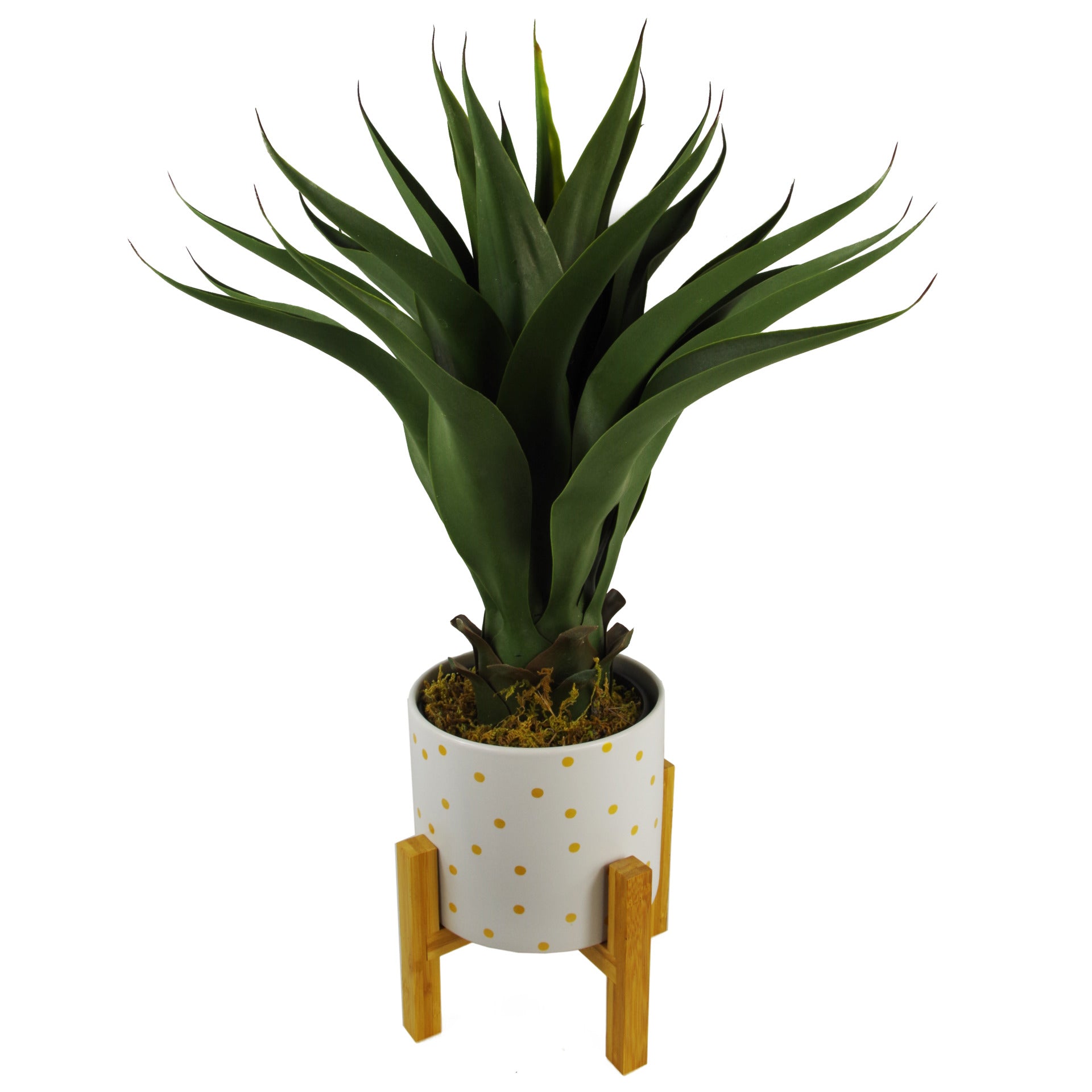 60cm Large Artificial Yucca Plant with Ceramic Planter & Stand