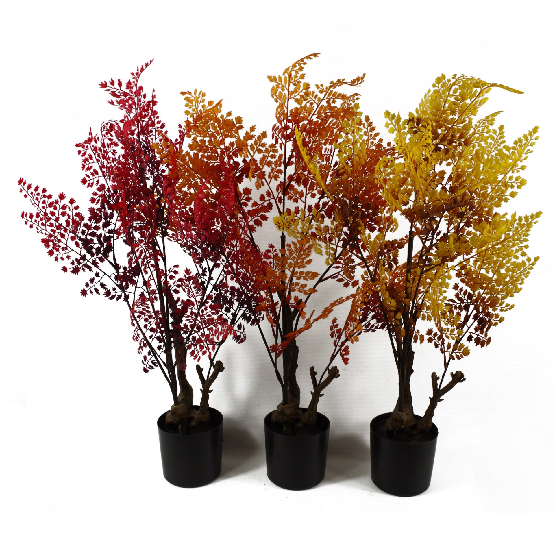 70cm Artificial Autumn Red Fern Tree Plant
