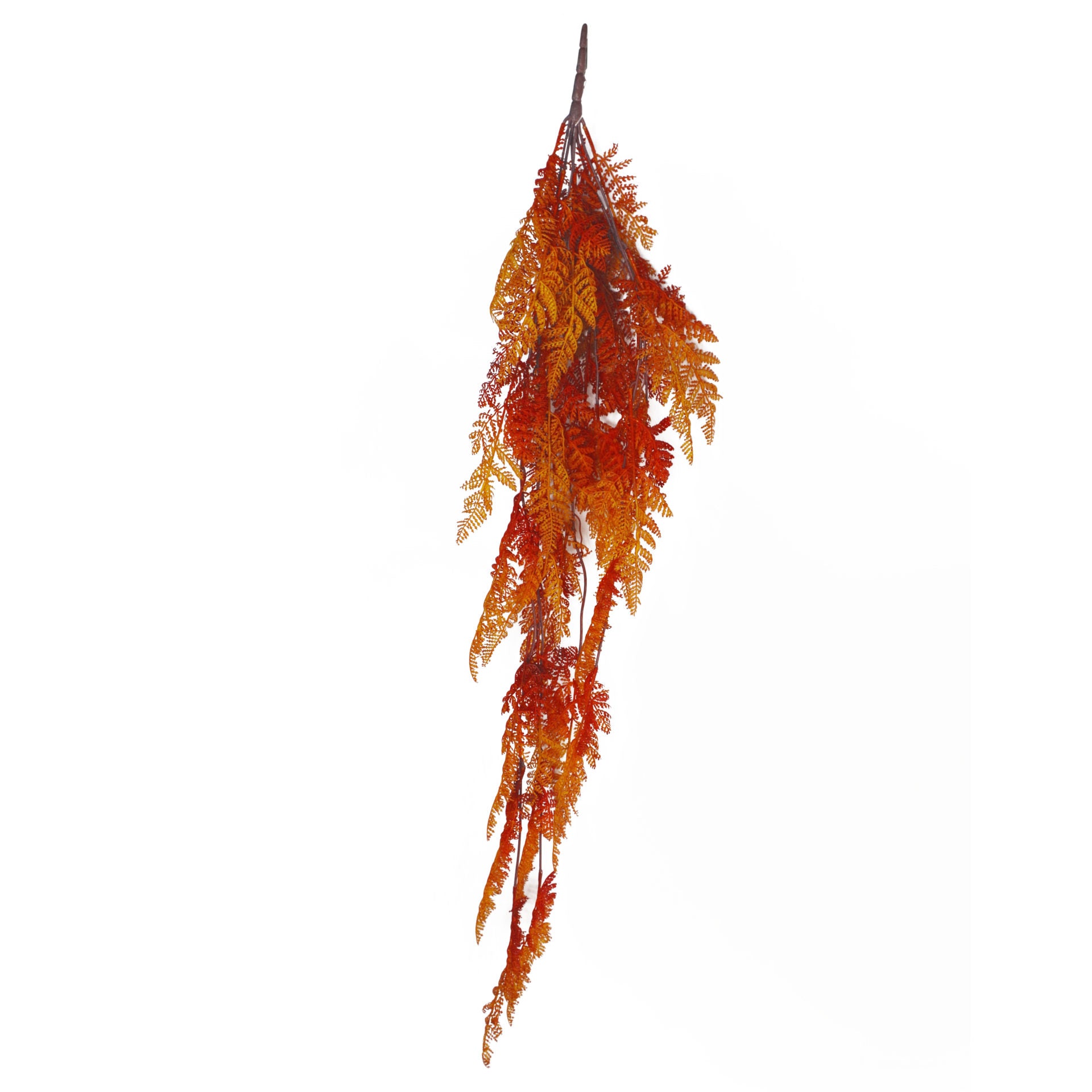100cm Artificial Hanging Maidenhair Fern Plant Autumn Orange