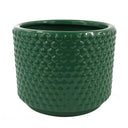 Green Raised Dots Ceramic Plant Pot 15 x 15 x 12.5cm