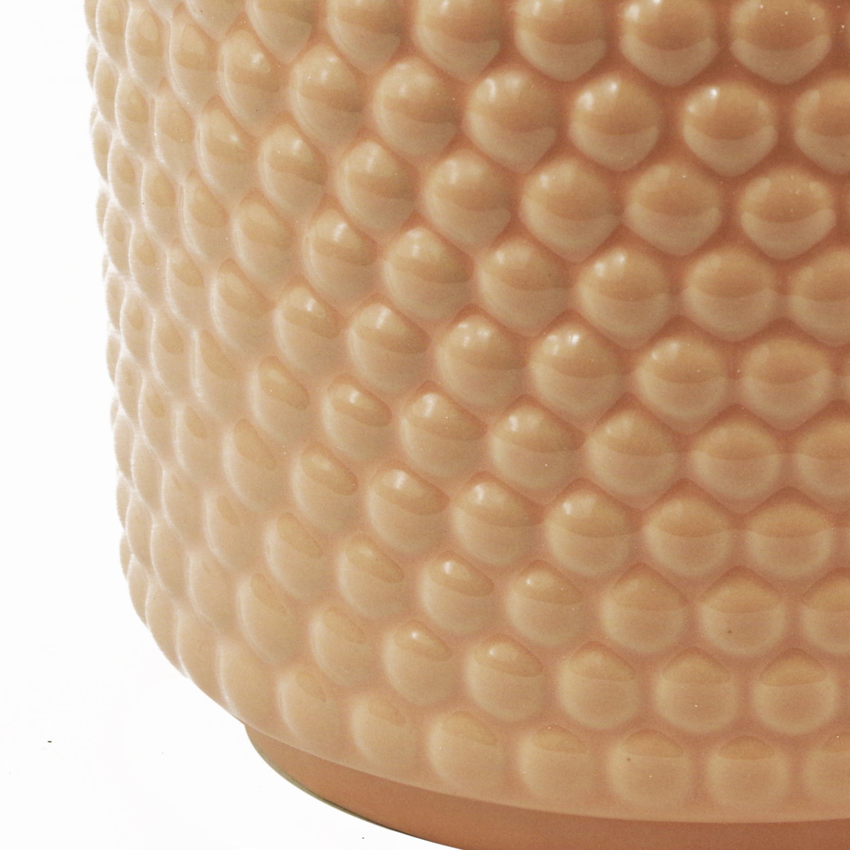 Dusty Pink Peach Raised Dots Ceramic Plant Pot 15 x 15 x 12.5cm