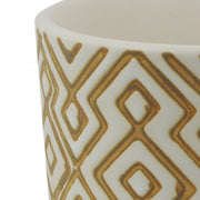 40cm Ceramic Geometric Planter And Artificial Fern Plants