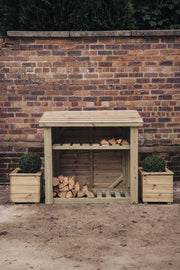 4ft x 4ft Log Store with Kindling Shelf