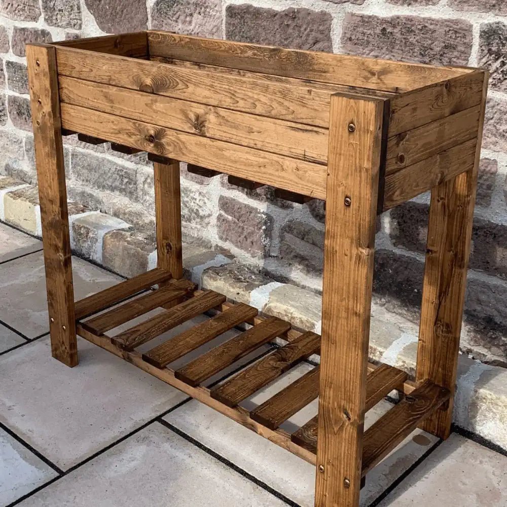 1m Long Redwood Trug Planter – Woven Wood