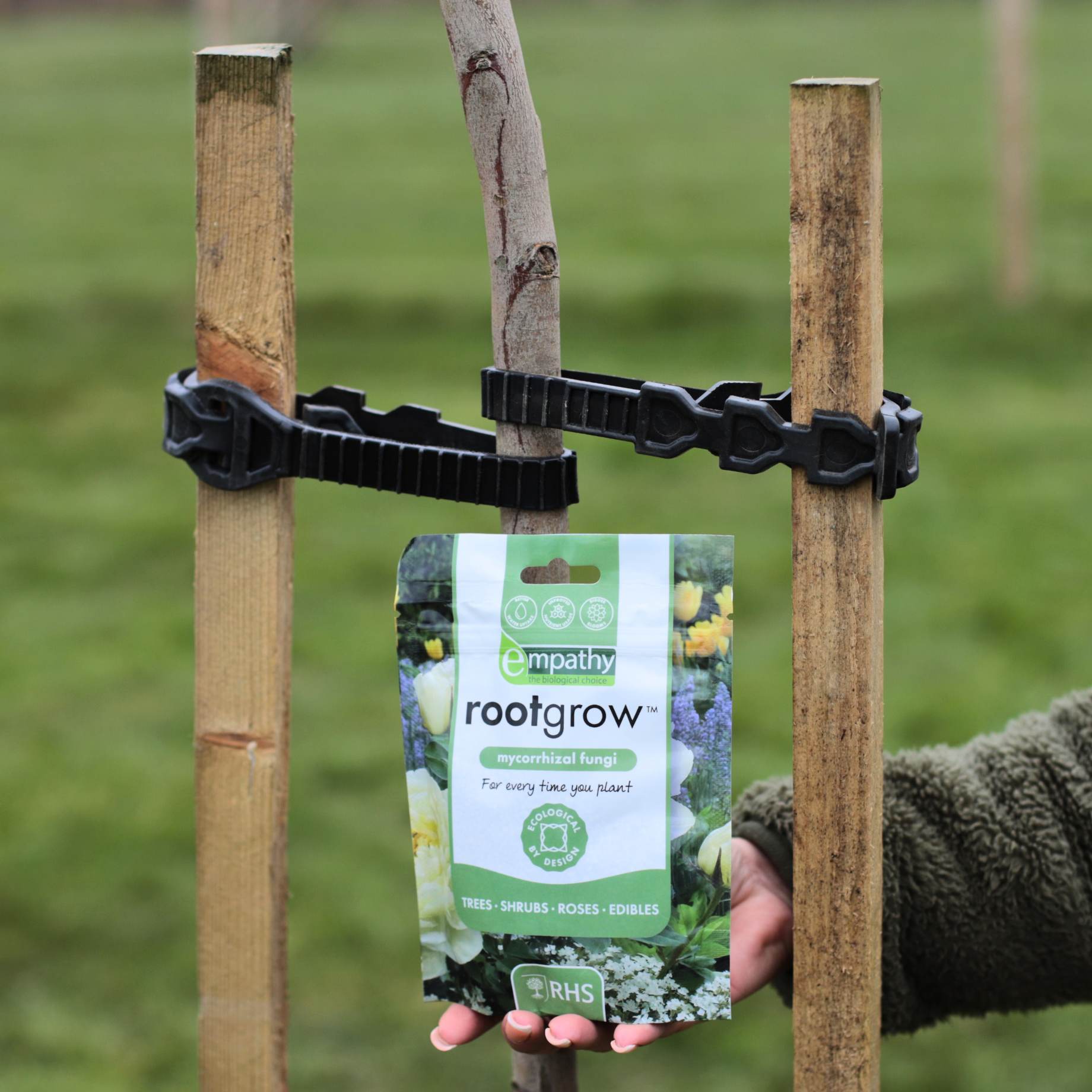2 Tall Stakes, 2 Supersoft Ties & 150g Rootgrow™