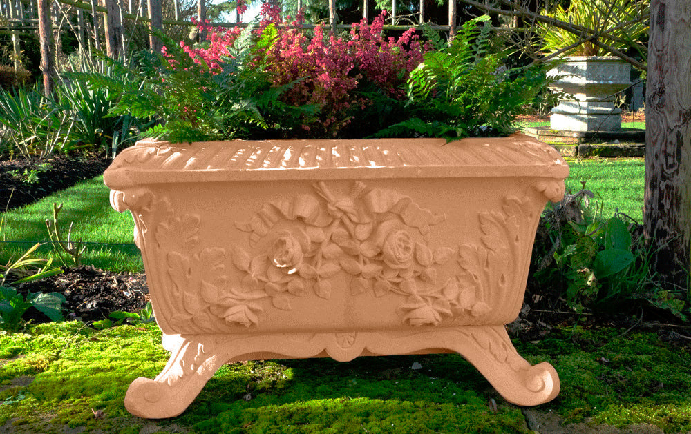 large stone plant pots uk 65cm Victorian Trough & Support Stone Planter – Woven Wood