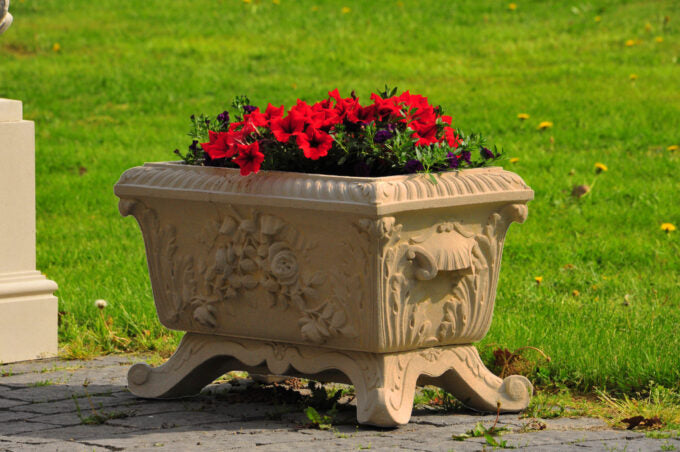 65cm Victorian Trough & Support Stone Planter