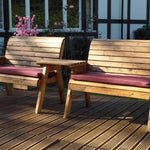 Burgundy Dual Bench Love Seats