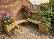 Corner Planter Bench with 2 x (6 x 5) Contemporary Fence Panels