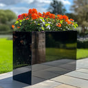 long tall platinum black planter