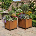 80cm Corten Steel Square Planter with Feet
