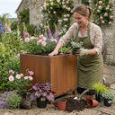 80cm Corten Steel Square Planter with Feet