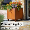 80cm Corten Steel Square Planter with Feet