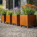 80cm Corten Steel Square Planter with Feet