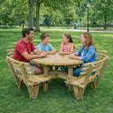 Westwood Round Eight Seat Picnic Table with Backrests