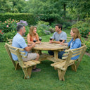 Westwood Round Eight Seat Picnic Table with Backrests
