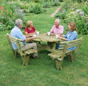 Westwood Round Eight Seat Picnic Table with Backrests