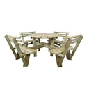 Westwood Round Eight Seat Picnic Table with Backrests