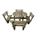 Westwood Round Eight Seat Picnic Table with Backrests