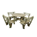 Westwood Round Eight Seat Picnic Table with Backrests