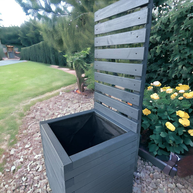 120cm Customisable Wood Trough Trellis Planter