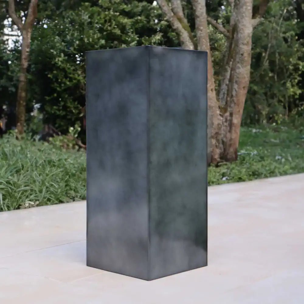 Platinum black zinc tall square planter