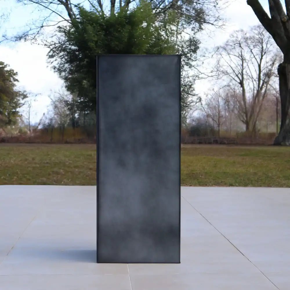 Platinum black zinc tall square planter front