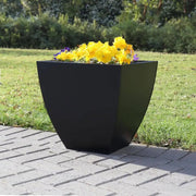 Galvanised Zinc Matte Black Flaredd Cube Planter