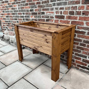 Premier Redwood 1m Trug Large Standing Trough Planter - by Woven Wood