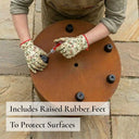 28cm Round Short Cylinder Corten Steel Planter with Feet