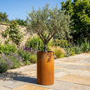 100cm Round Tall Cylinder Corten Steel Planter with Feet