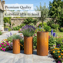 100cm Round Tall Cylinder Corten Steel Planter with Feet