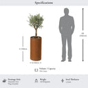 100cm Round Tall Cylinder Corten Steel Planter with Feet