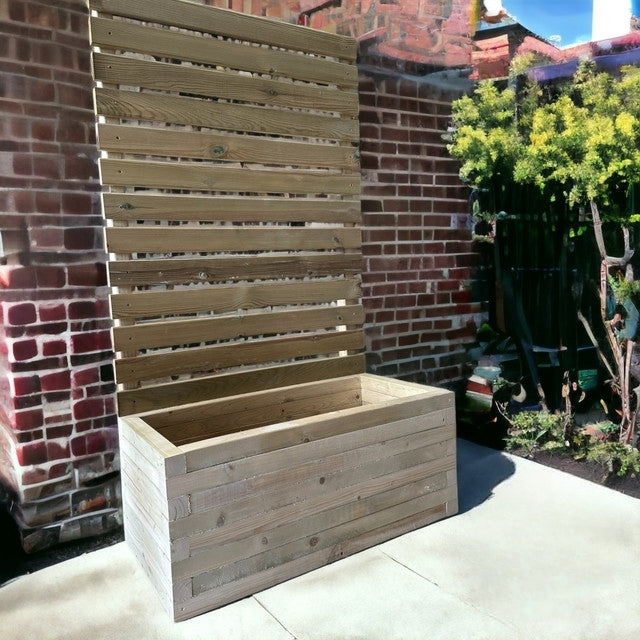 150cm Customisable Wood Trough Trellis Planter